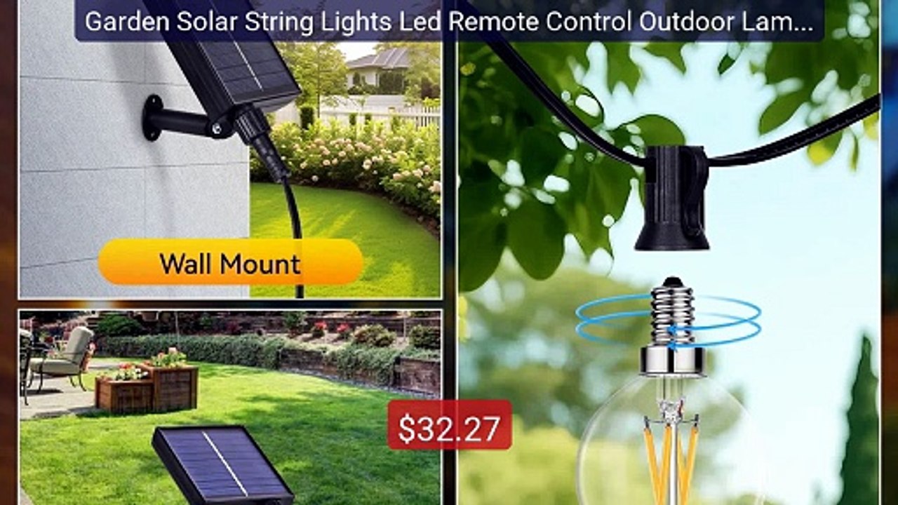 Garden Solar String Lights Led Remote Control Outdoor Lamps Waterpr... -- Top Rated 2026 | Buy Now!