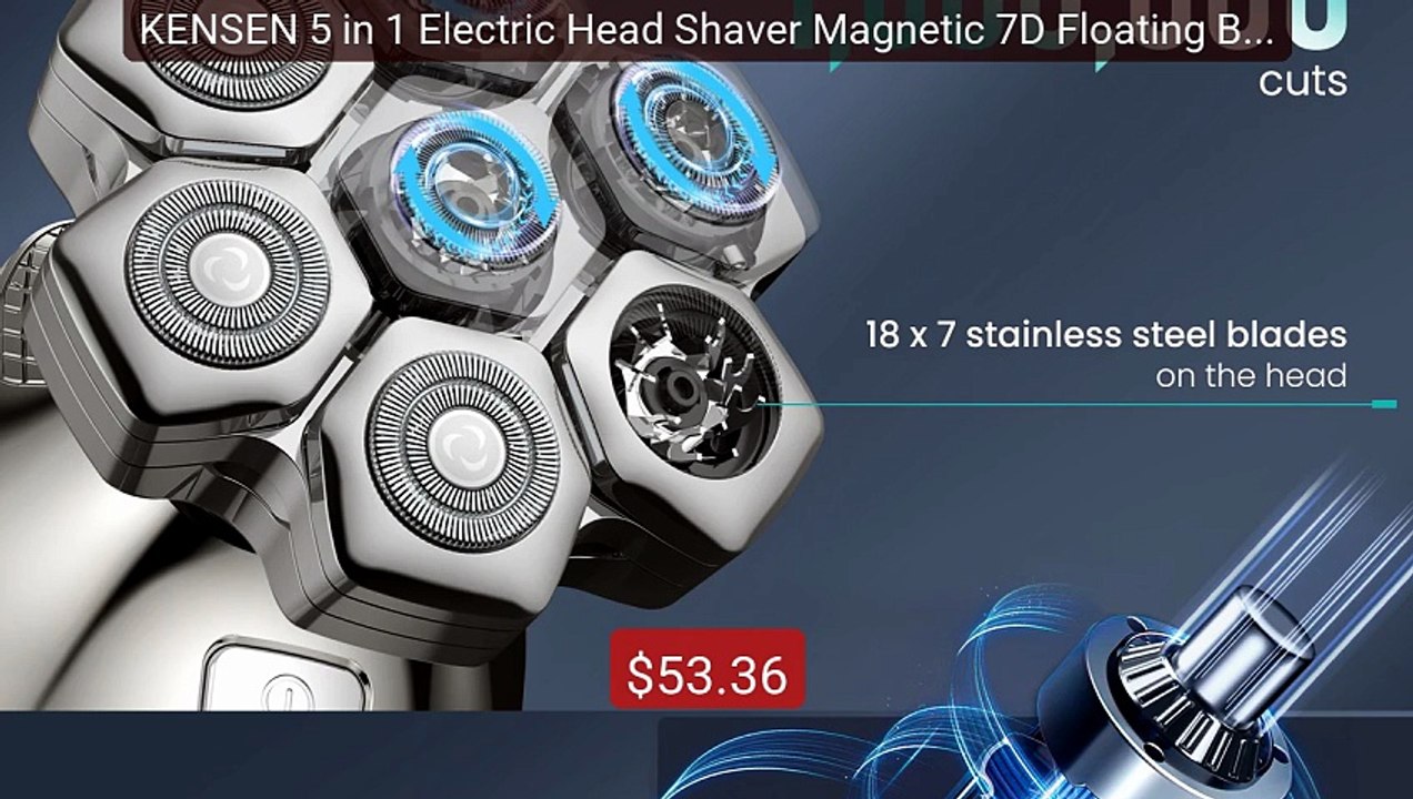 KENSEN 5 in 1 Electric Head Shaver Magnetic 7D Floating Blade Men's... -- Top Rated 2026 | Buy Now!