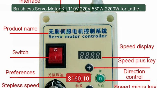 RATTMMOTOR 550W-2200W Bürstenloser Servomotor Für Drehmaschinen – CNC-gesteuert, AC 220V, 8-polig