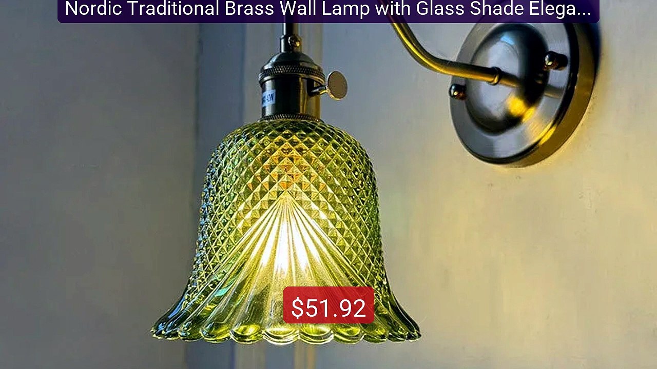 Nordic Traditional Brass Wall Lamp with Glass Shade Elegant Li... -- Hot Deal 2026 | Limited Offer!