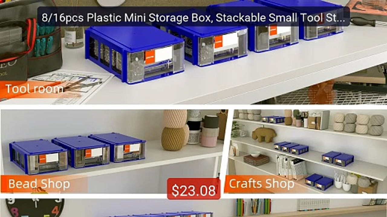 8/16pcs Plastic Mini Storage Box, Stackable Small Tool Storage Bin... -- Best Deal 2026 | Shop Now!