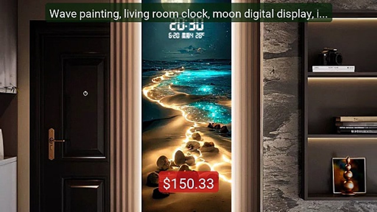Wave painting, living room clock, moon digital display, intel... -- Amazing Value 2026 | Must Have!