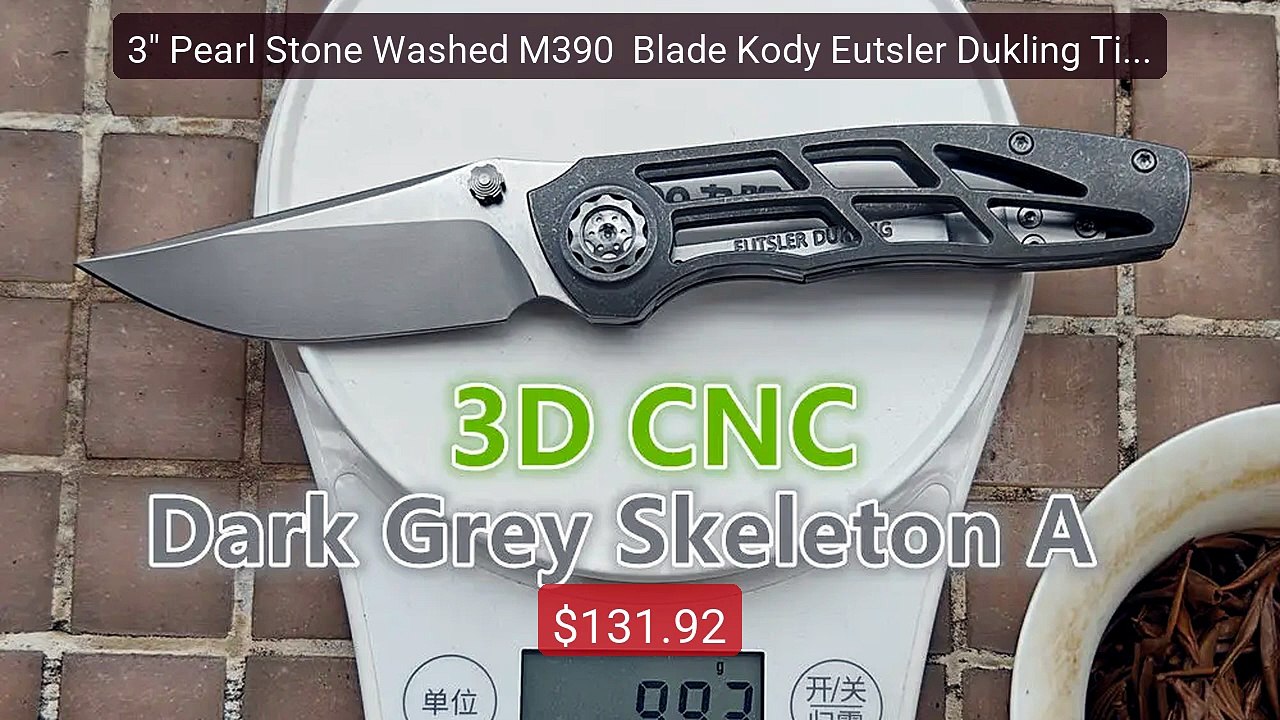 3" Pearl Stone Washed M390  Blade Kody Eutsler...