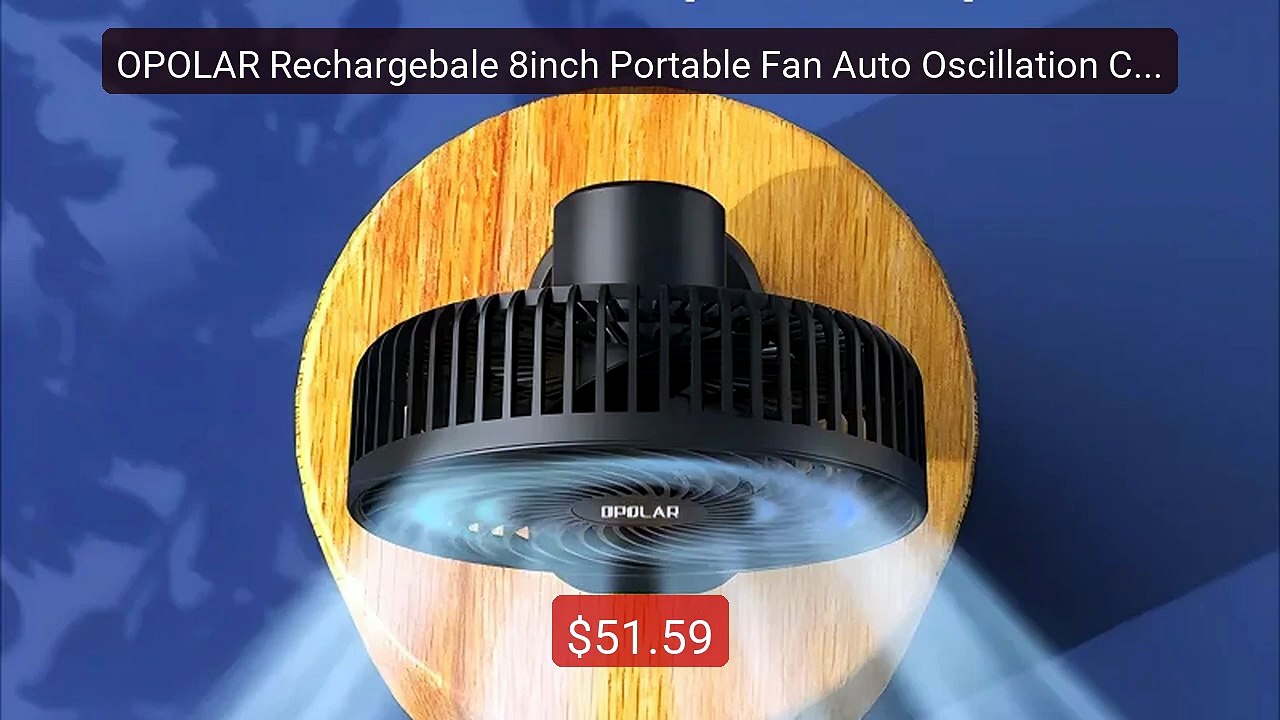 OPOLAR Rechargebale 8inch Portable Fan Auto Osc...