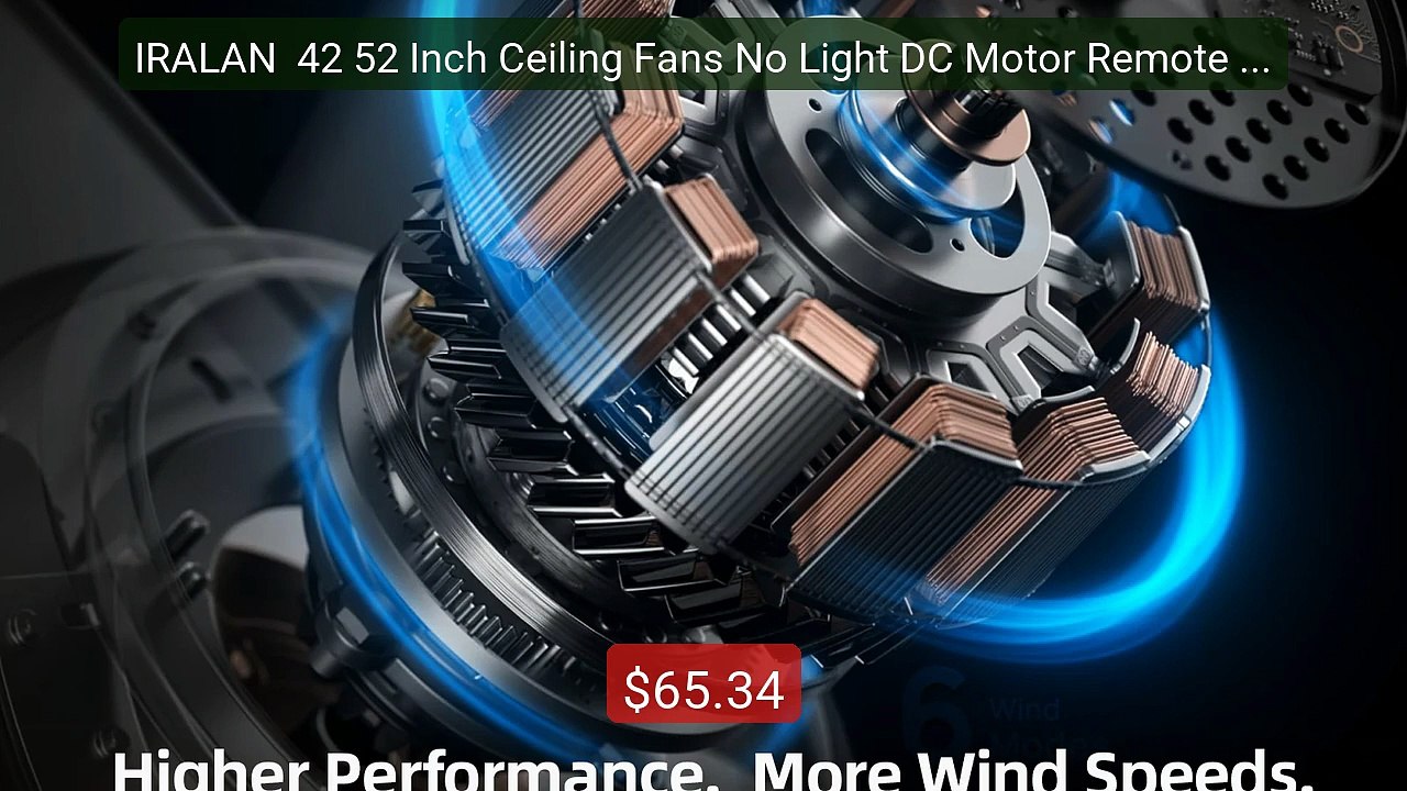 IRALAN  42 52 Inch Ceiling Fans No Light DC Motor Remote Cont... -- Amazing Value 2026 | Must Have!