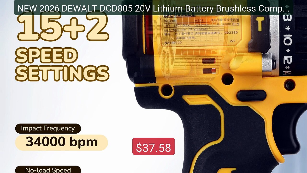 NEW 2026 DEWALT DCD805 20V Lithium Battery Brushless Compact ... -- Amazing Value 2026 | Must Have!