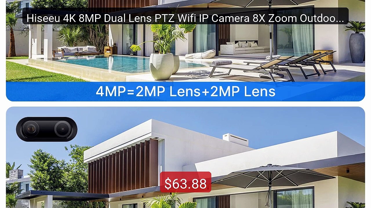 Hiseeu 4K 8MP Dual Lens PTZ Wifi IP Camera 8X Zoom Outdoor HD ... -- Hot Deal 2026 | Limited Offer!