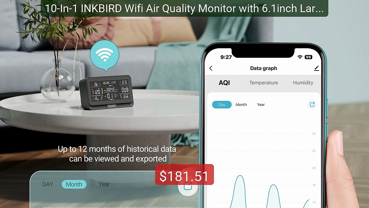 10-In-1 INKBIRD Wifi Air Quality Monitor with 6.1inch Large... -- Top Pick 2026 | Unbeatable Price!
