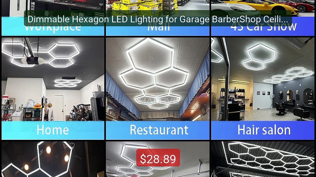 Dimmable Hexagon LED Lighting for Garage BarberShop Ceiling Lights ... -- Top Rated 2026 | Buy Now!