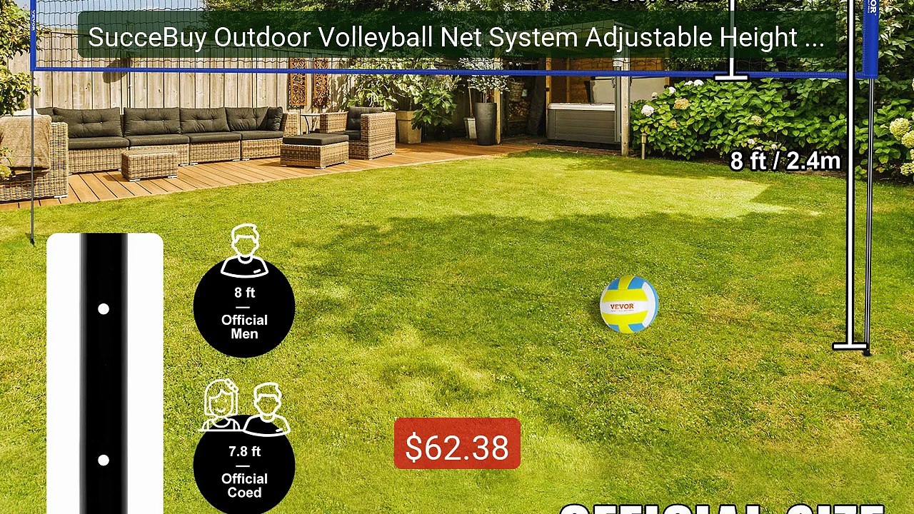 SucceBuy Outdoor Volleyball Net System Adjustable Height Steel... -- Hot Deal 2026 | Limited Offer!