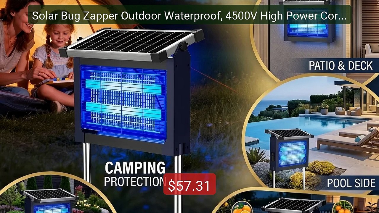 Solar Bug Zapper Outdoor Waterproof, 4500V High Power Cordl... -- Top Pick 2026 | Unbeatable Price!