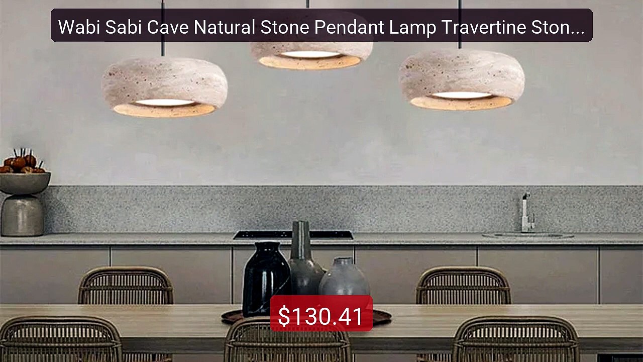 Wabi Sabi Cave Natural Stone Pendant Lamp Travertine Stone ... -- Top Pick 2026 | Unbeatable Price!