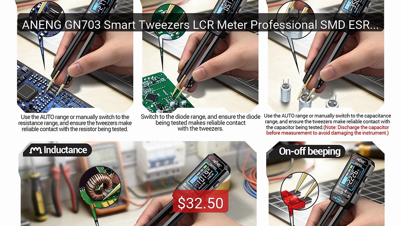 ANENG GN703 Smart Tweezers LCR Meter Professional SMD ESR Test... -- Best Buy 2026 | Great Quality!