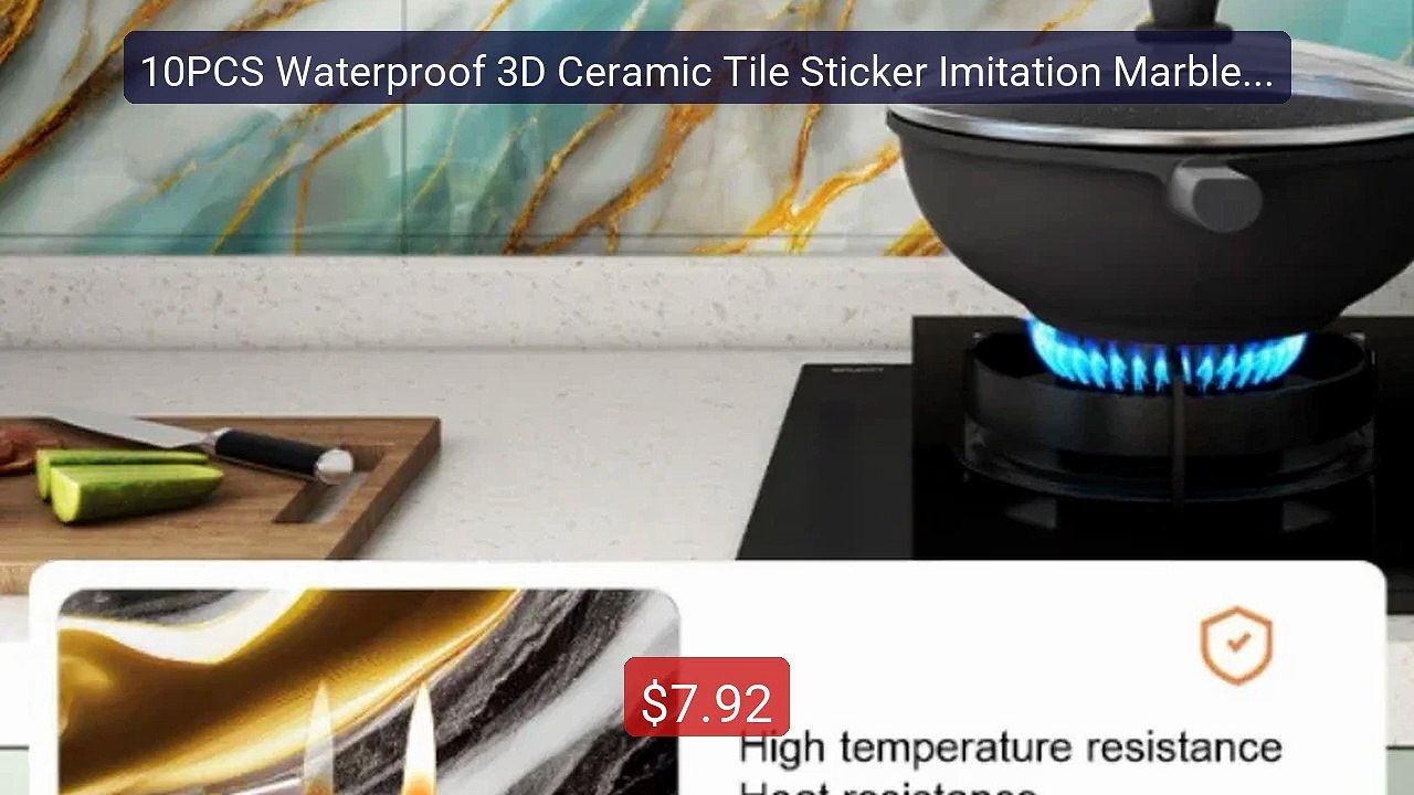 10PCS Waterproof 3D Ceramic Tile Sticker Imitation Marble Sel... -- Amazing Value 2026 | Must Have!