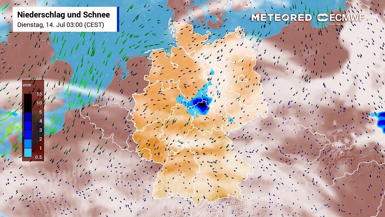 Am Dienstag gibt es teils starke Gewitter und Unwetter!