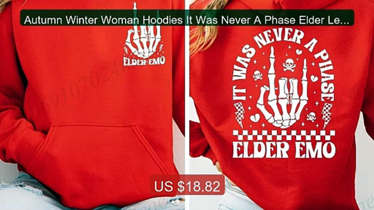 Autumn Winter Woman Hoodies It Was Never A Phase Elder Letter ... -- Hot Deal 2026 | Limited Offer!
