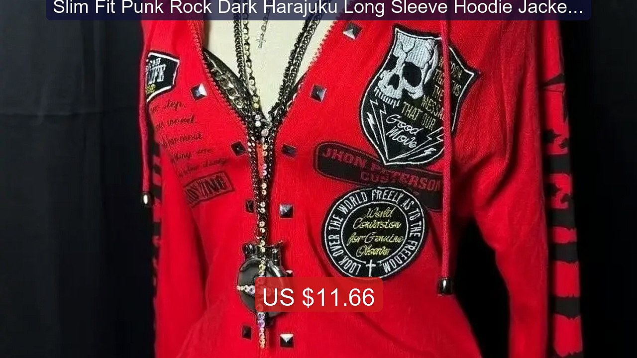 Slim Fit Punk Rock Dark Harajuku Long Sleeve Hoodie Jacket Skeleto... -- Best Deal 2026 | Shop Now!