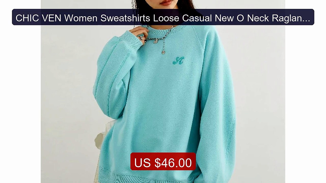 CHIC VEN Women Sweatshirts Loose Casual New O Neck Raglan Sle... -- Amazing Value 2026 | Must Have!