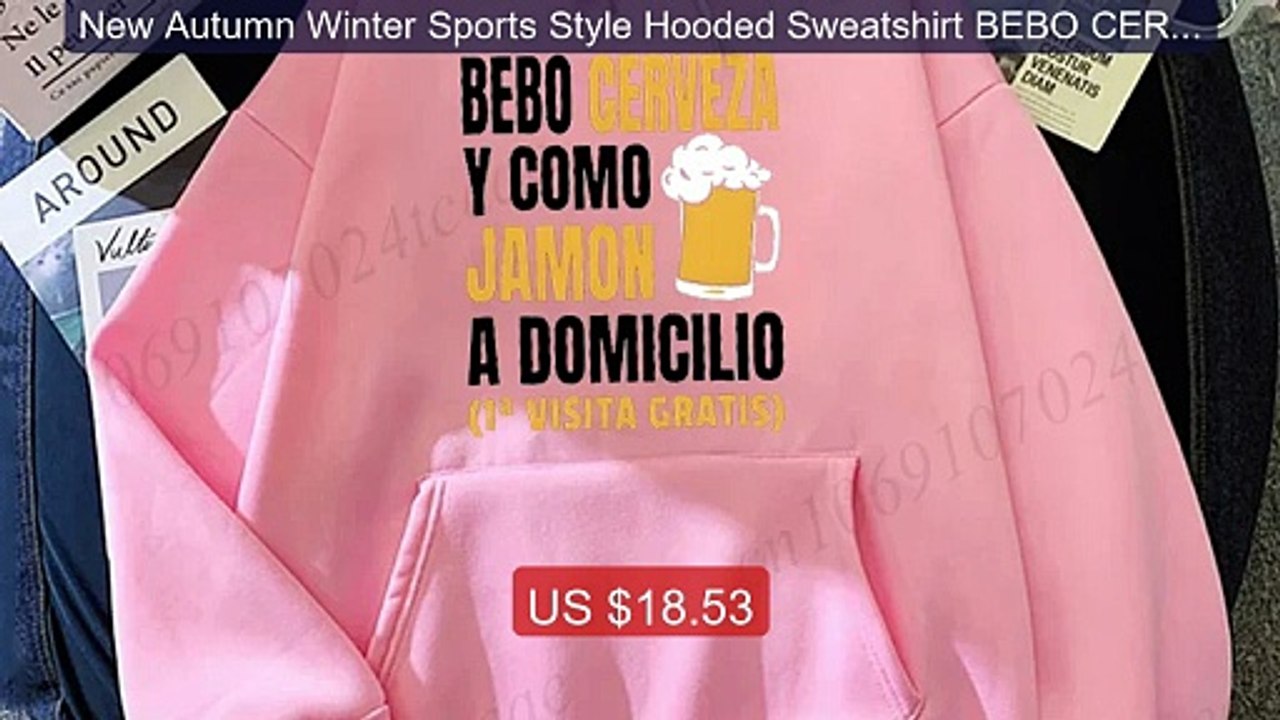 New Autumn Winter Sports Style Hooded Sweatshirt BEBO CERVEZA ... -- Best Buy 2026 | Great Quality!