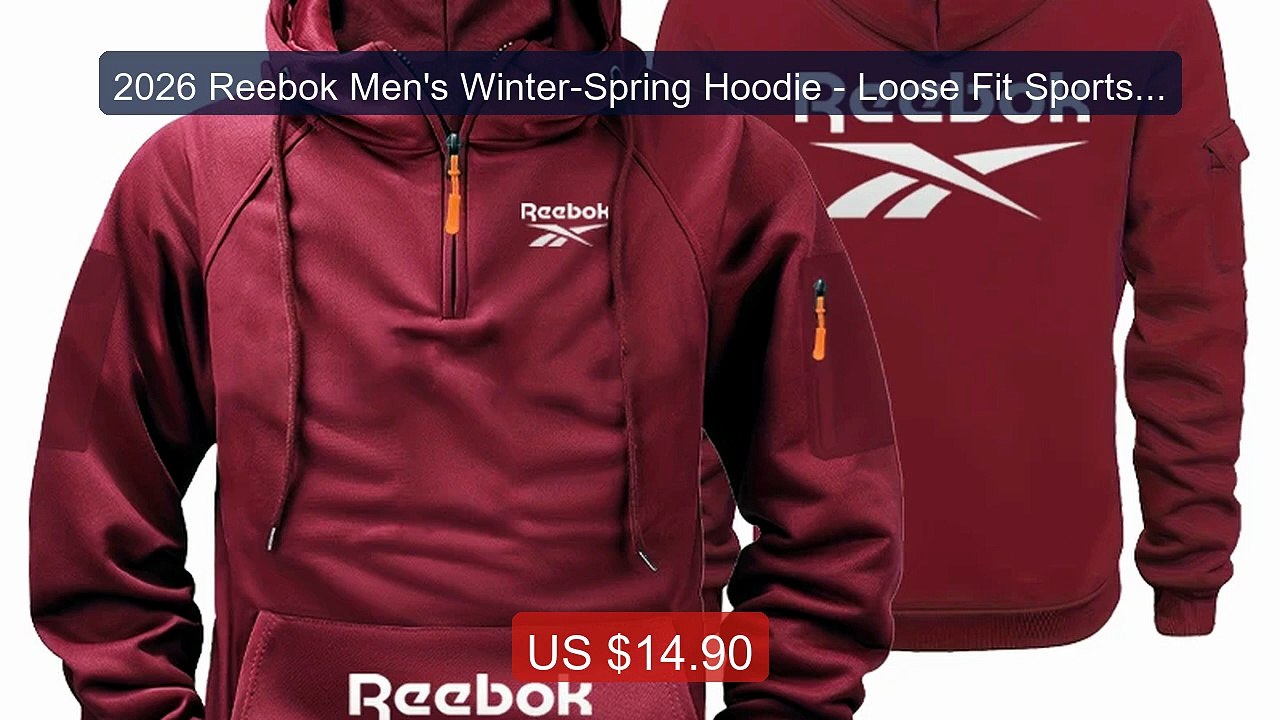 2026 Reebok Men's Winter-Spring Hoodie - Loose Fit Sports Hoo... -- Amazing Value 2026 | Must Have!