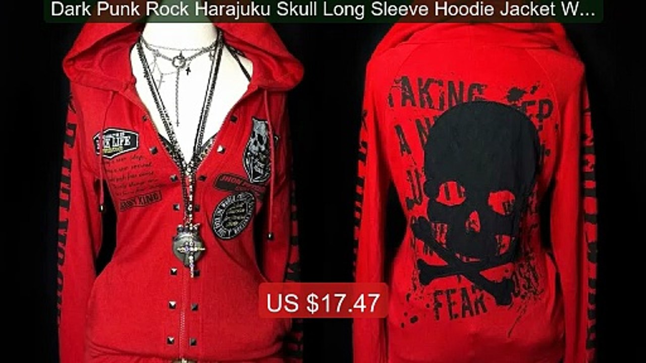 Dark Punk Rock Harajuku Skull Long Sleeve Hoodie Jacket Wom... -- Top Pick 2026 | Unbeatable Price!