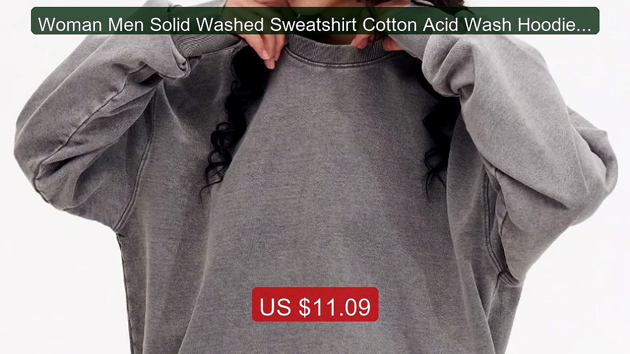 Woman Men Solid Washed Sweatshirt Cotton Acid Wash Hoodies ... -- Top Pick 2026 | Unbeatable Price!