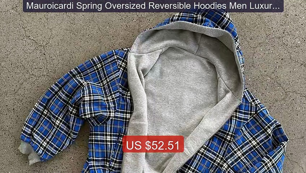 Mauroicardi Spring Oversized Reversible Hoodies Men Luxury Des... -- Best Buy 2026 | Great Quality!