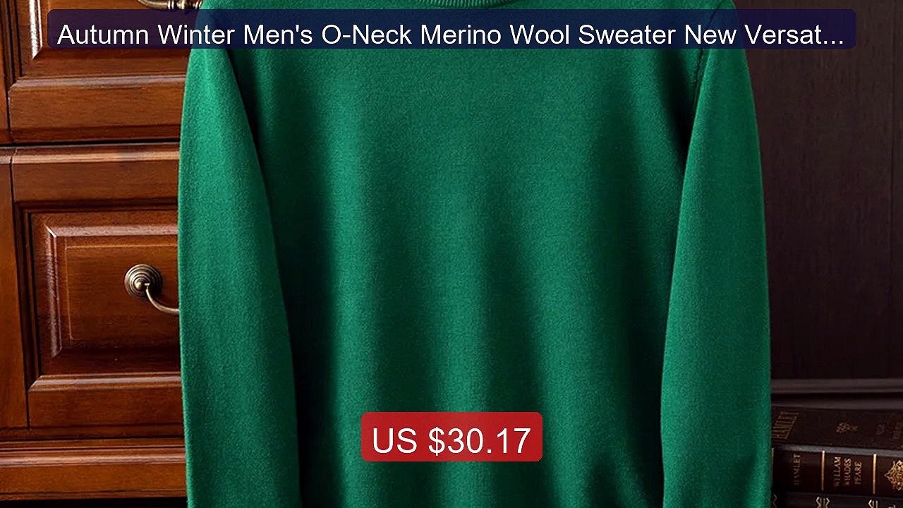 Autumn Winter Men's O-Neck Merino Wool Sweater New Versatile ... -- Amazing Value 2026 | Must Have!