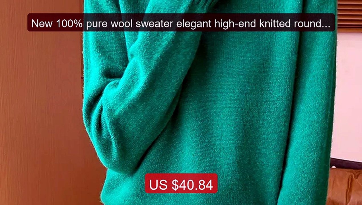 New 100% pure wool sweater elegant high-end knitted round neck... -- Best Buy 2026 | Great Quality!