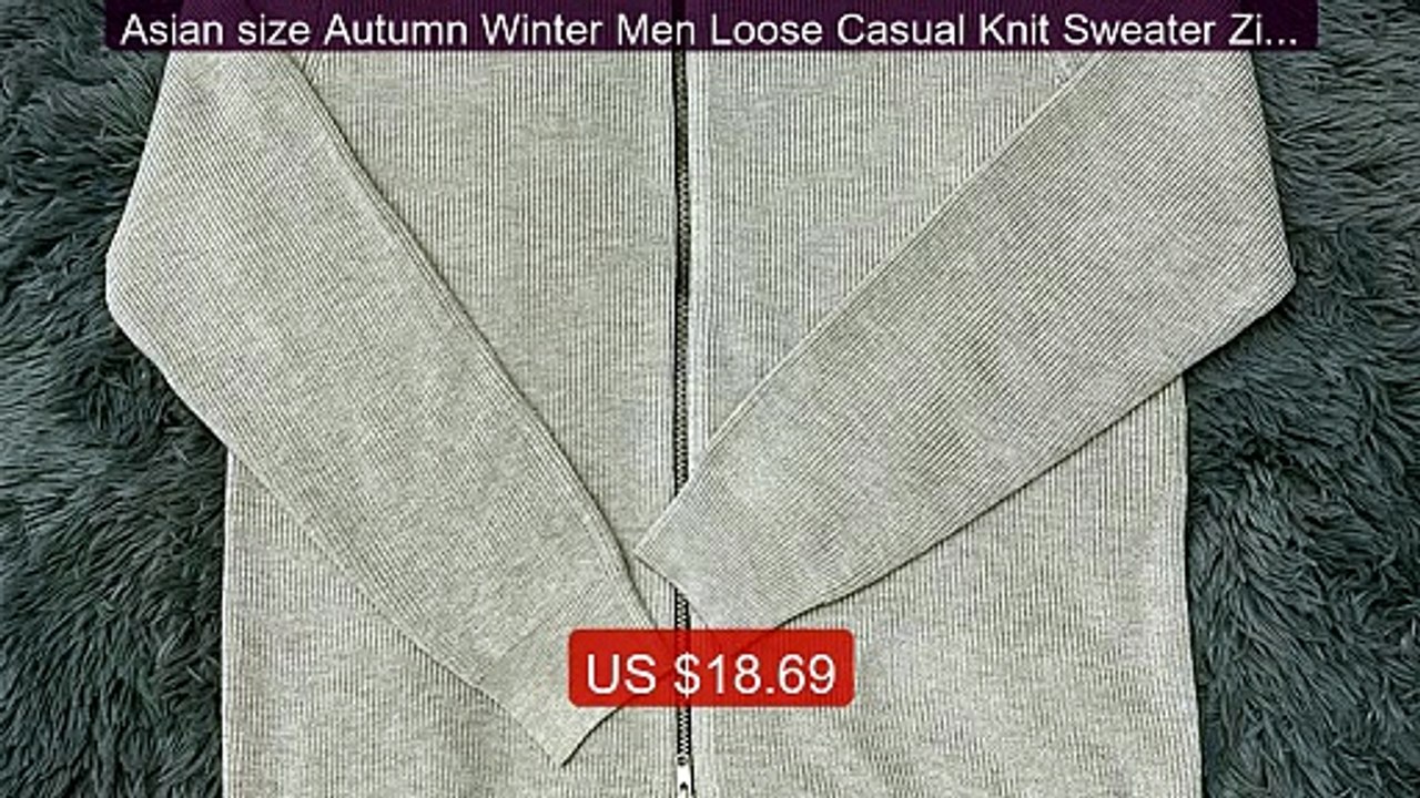 Asian size Autumn Winter Men Loose Casual Knit Sweater Zipp... -- Top Pick 2026 | Unbeatable Price!