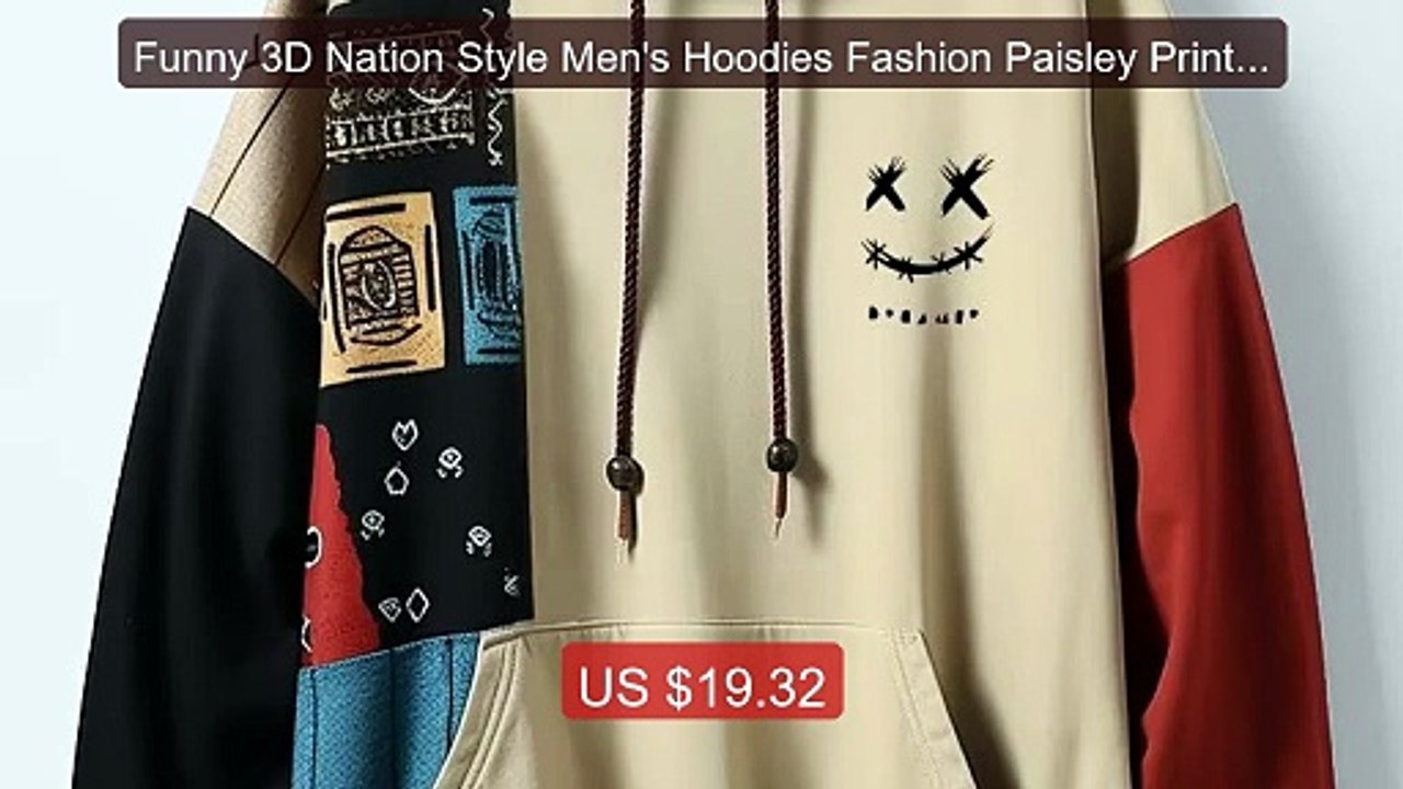 Funny 3D Nation Style Men's Hoodies Fashion Paisley Print Long... -- Best Buy 2026 | Great Quality!