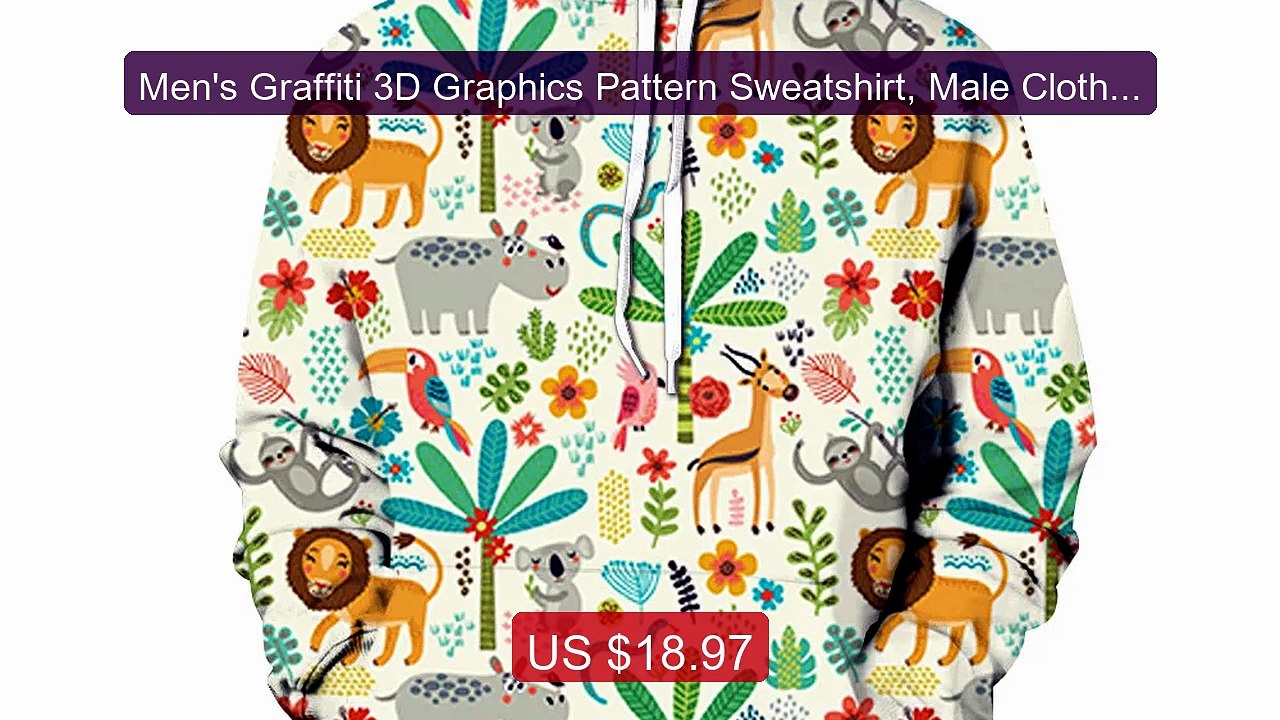 Men's Graffiti 3D Graphics Pattern Sweatshirt, Male Clothes... -- Top Pick 2026 | Unbeatable Price!