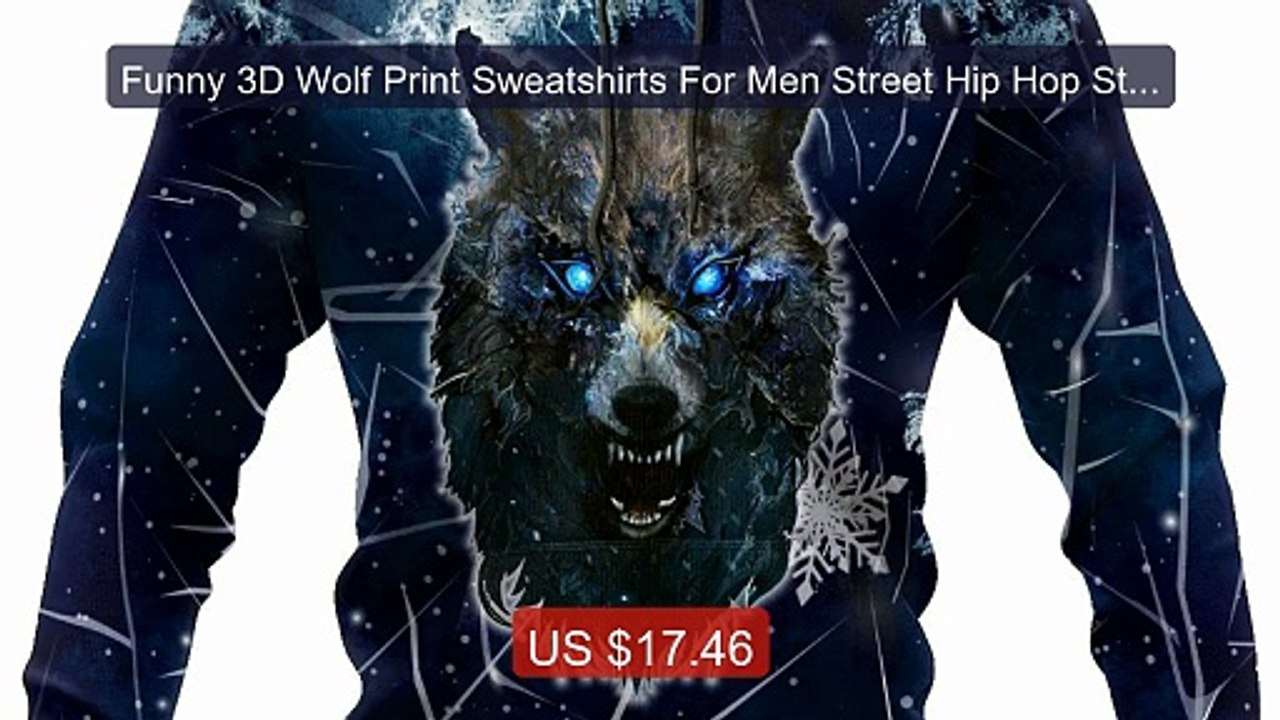 Funny 3D Wolf Print Sweatshirts For Men Street Hip Hop Style Hoode... -- Best Deal 2026 | Shop Now!
