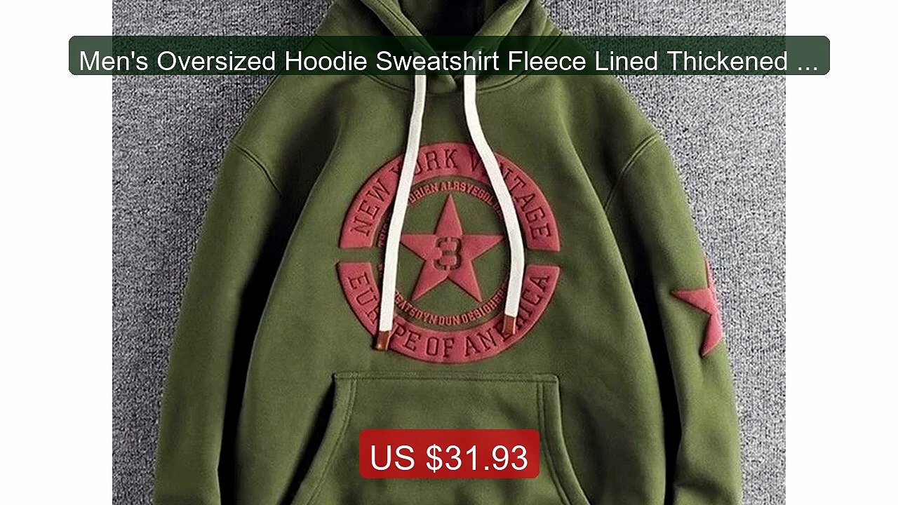 Men's Oversized Hoodie Sweatshirt Fleece Lined Thickened Retro Ame... -- Best Deal 2026 | Shop Now!
