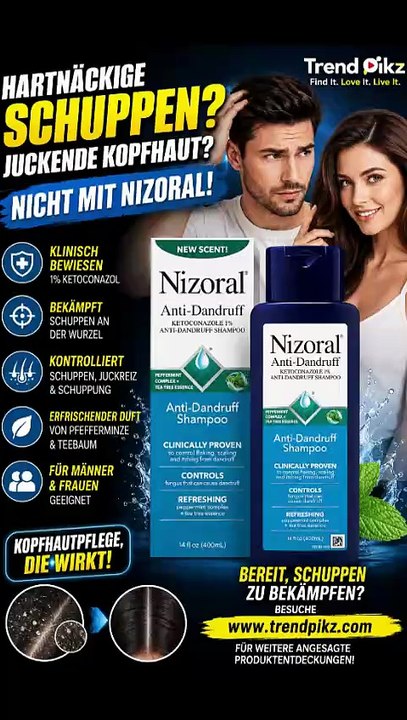 Nizoral Anti-Dandruff Shampoo | Powerful 1% Ketoconazole Scalp Care | Trend Pikz