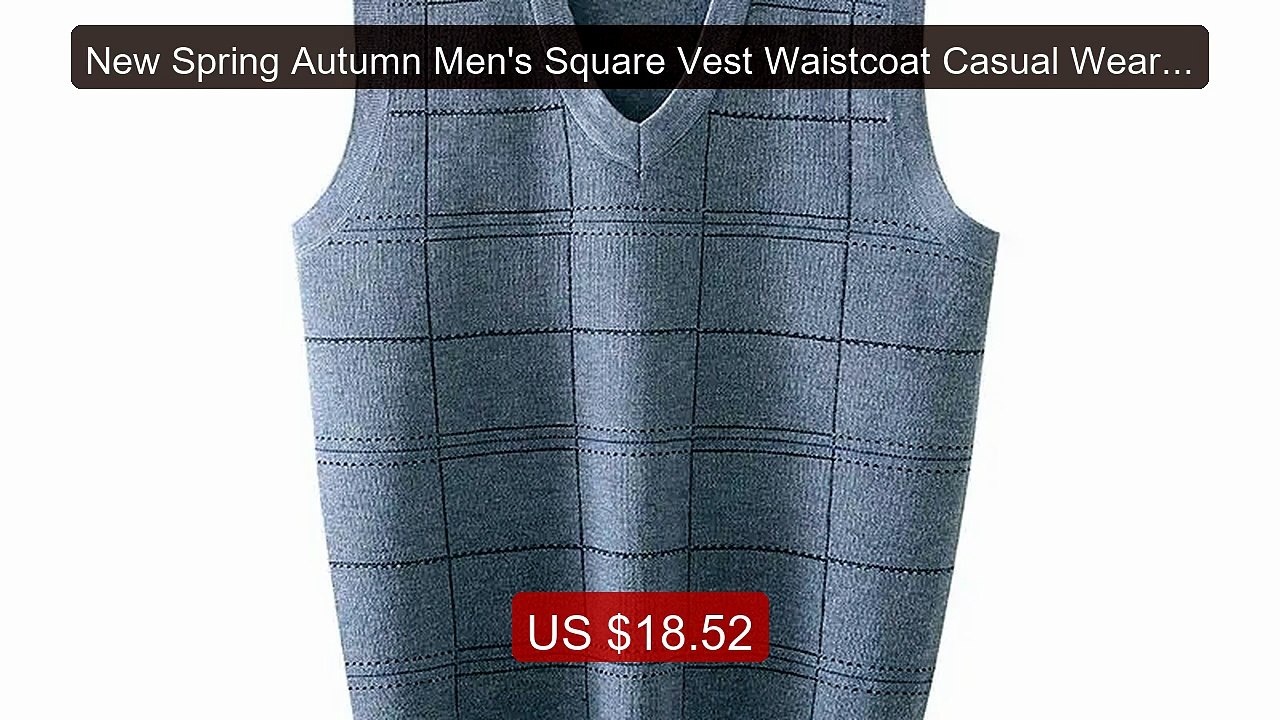 New Spring Autumn Men's Square Vest Waistcoat Casual Wear V-ne... -- Hot Deal 2026 | Limited Offer!