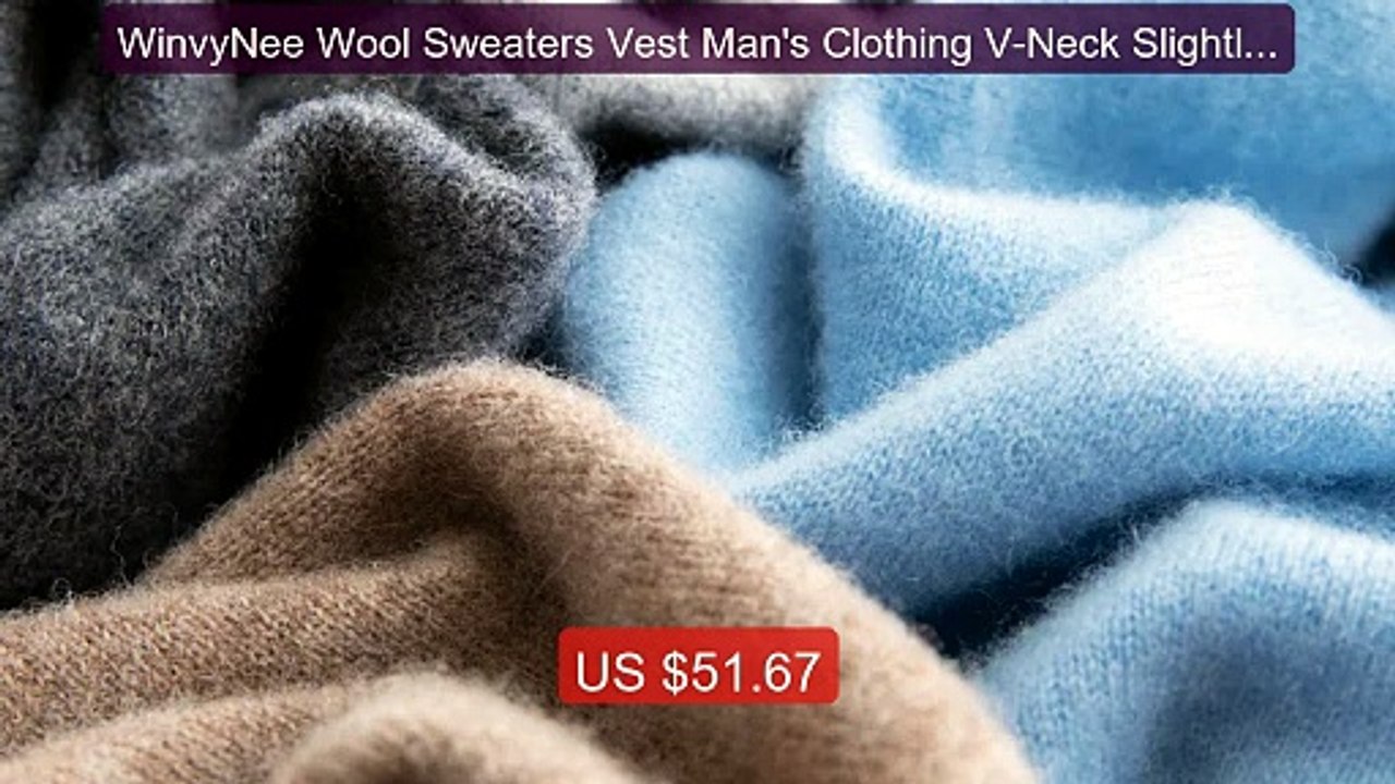 WinvyNee Wool Sweaters Vest Man's Clothing V-Neck Slightly Str... -- Hot Deal 2026 | Limited Offer!