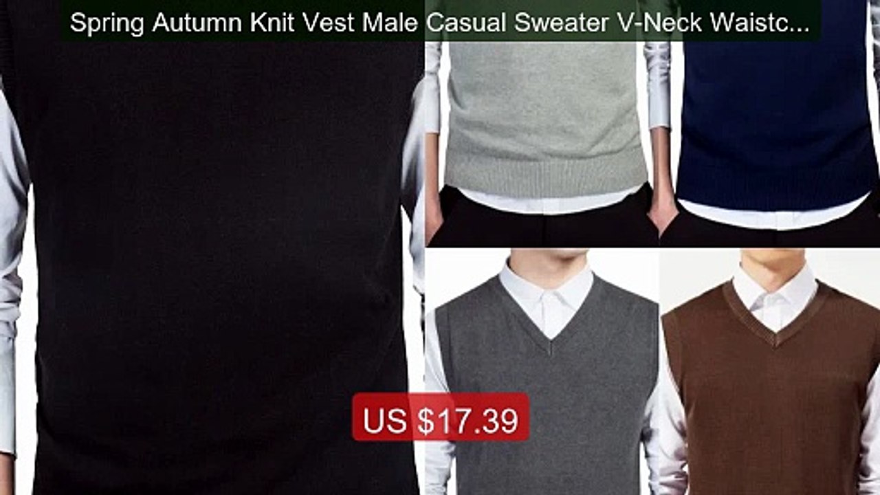 Spring Autumn Knit Vest Male Casual Sweater V-Neck Waistcoat M... -- Best Buy 2026 | Great Quality!