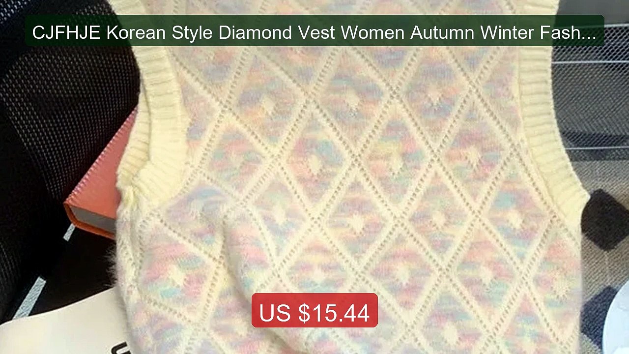 CJFHJE Korean Style Diamond Vest Women Autumn Winter Fashio... -- Top Pick 2026 | Unbeatable Price!
