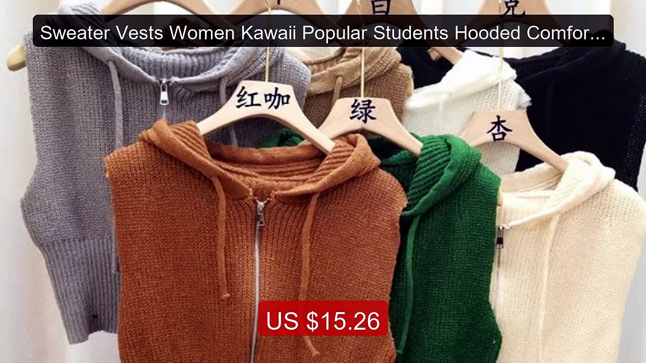 Sweater Vests Women Kawaii Popular Students Hooded Comfortable... -- Best Buy 2026 | Great Quality!