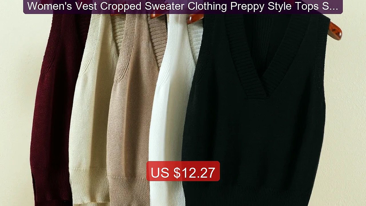 Women's Vest Cropped Sweater Clothing Preppy Style Tops Sweate... -- Best Buy 2026 | Great Quality!