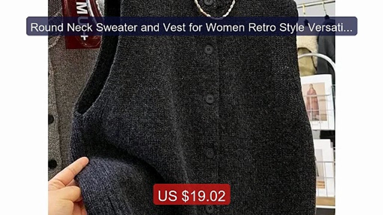 Round Neck Sweater and Vest for Women Retro Style Versatile Single-... -- Top Rated 2026 | Buy Now!