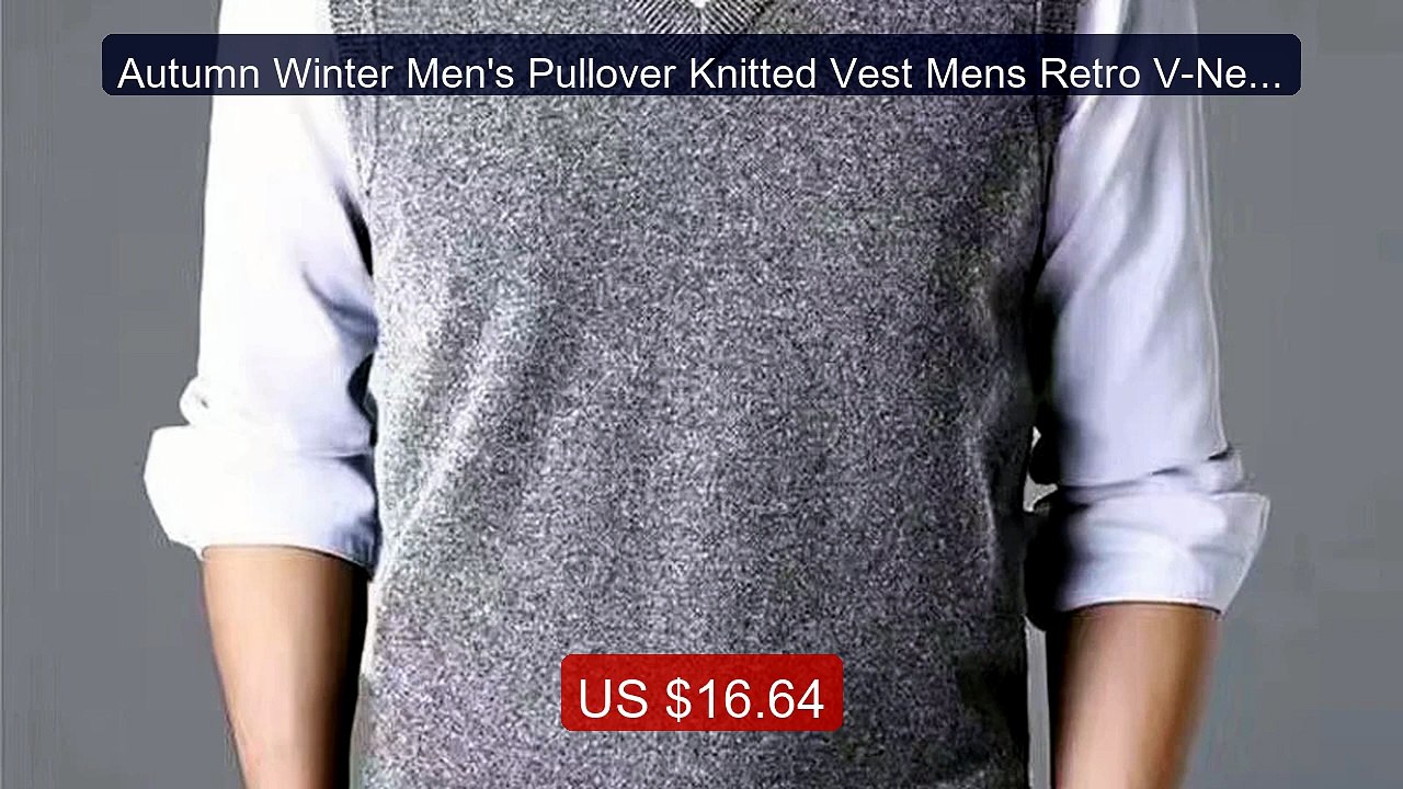 Autumn Winter Men's Pullover Knitted Vest Mens Retro V-Neck J... -- Amazing Value 2026 | Must Have!
