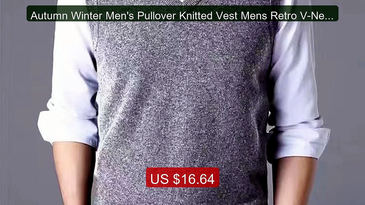 Autumn Winter Men's Pullover Knitted Vest Mens Retro V-Neck Jumper... -- Best Deal 2026 | Shop Now!