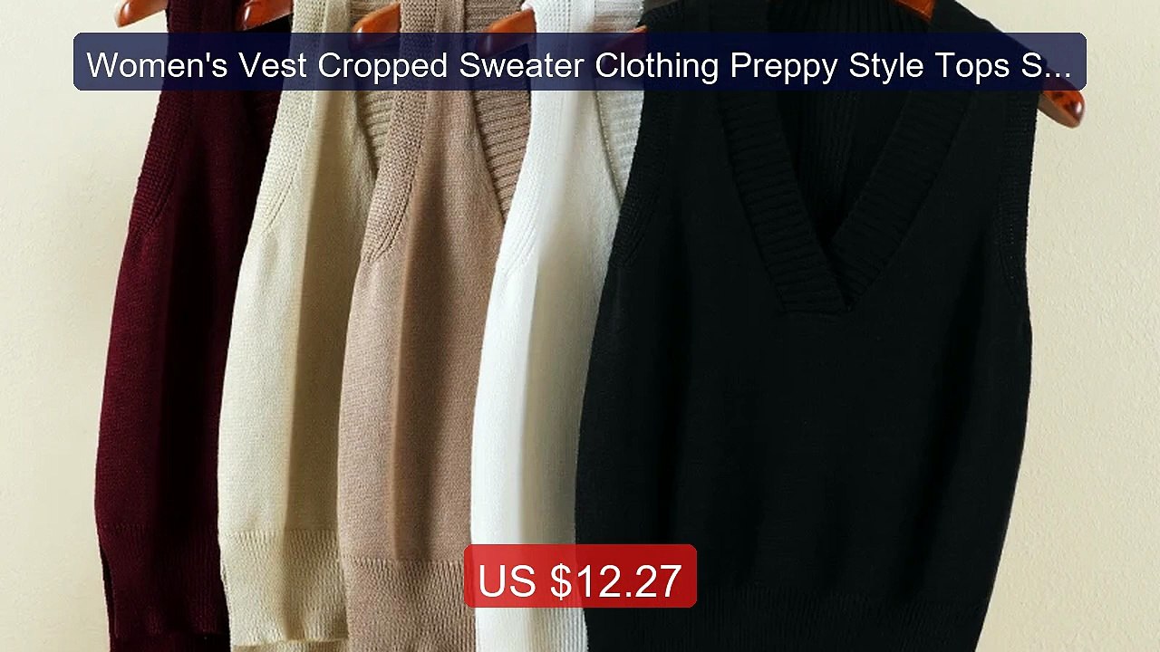 Women's Vest Cropped Sweater Clothing Preppy Style Tops Sweat... -- Amazing Value 2026 | Must Have!