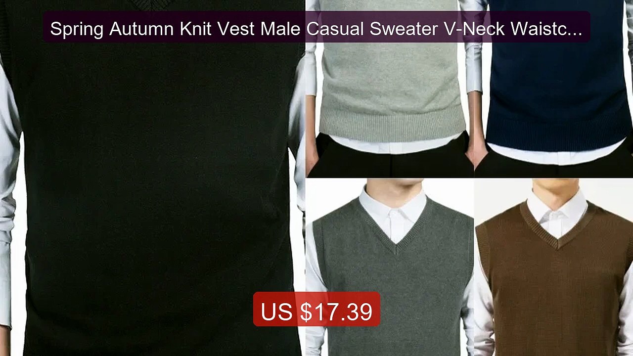 Spring Autumn Knit Vest Male Casual Sweater V-Neck Waistcoat Man W... -- Best Deal 2026 | Shop Now!