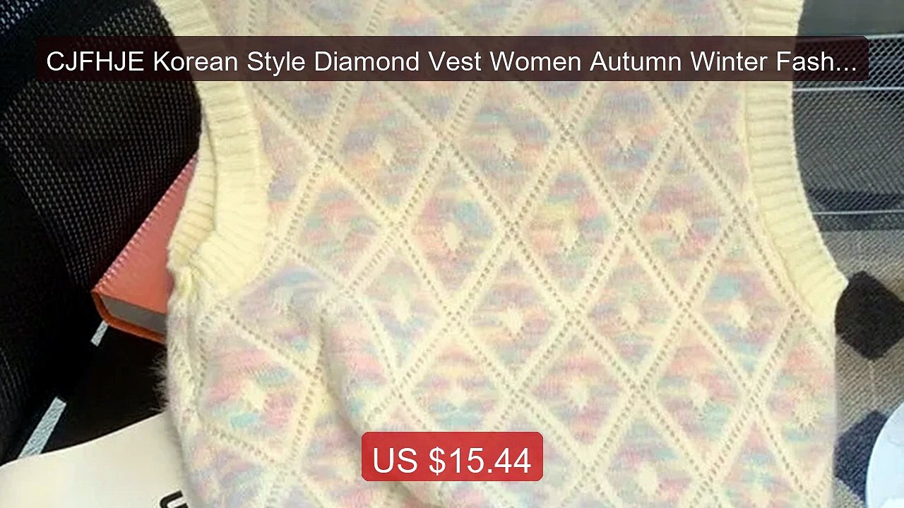 CJFHJE Korean Style Diamond Vest Women Autumn Winter Fashion ... -- Amazing Value 2026 | Must Have!