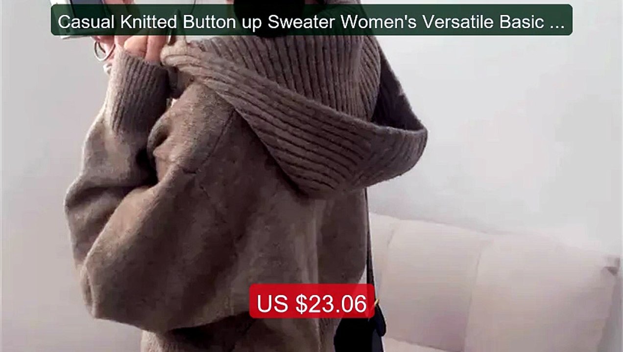 Casual Knitted Button up Sweater Women's Versatile Basic Hood... -- Amazing Value 2026 | Must Have!