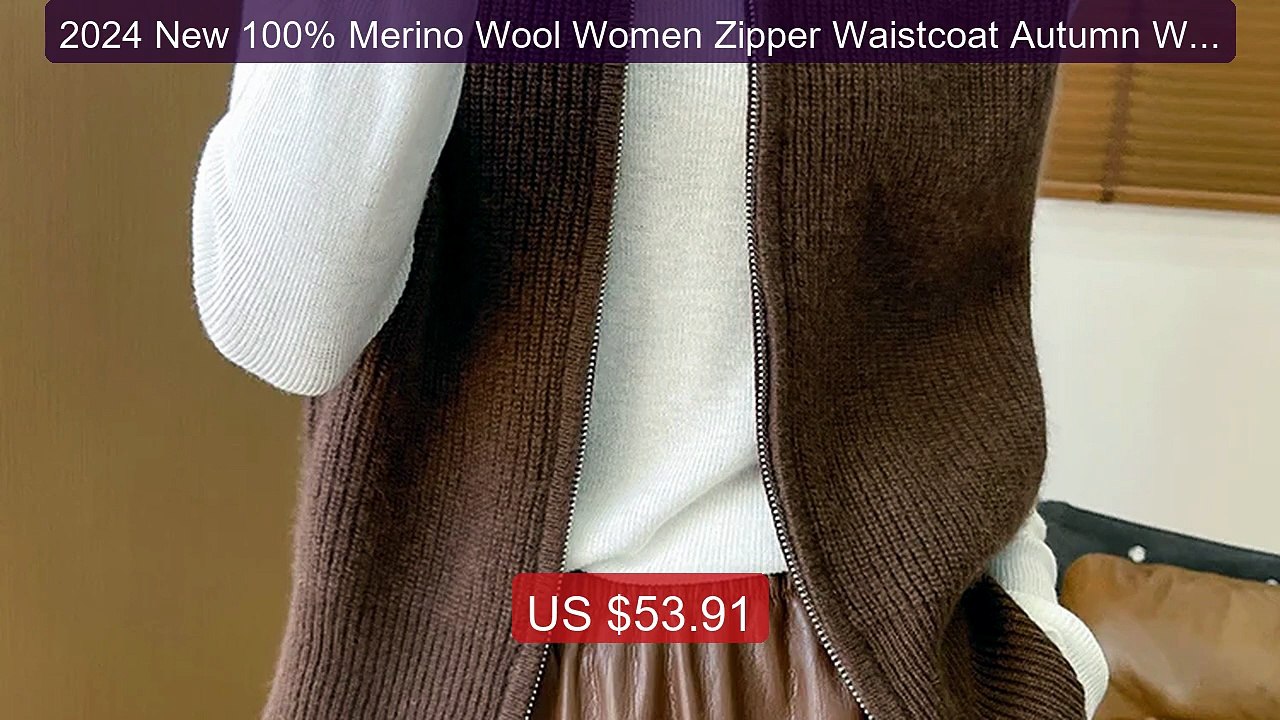 2024 New 100% Merino Wool Women Zipper Waistcoat Autumn Winter... -- Hot Deal 2026 | Limited Offer!