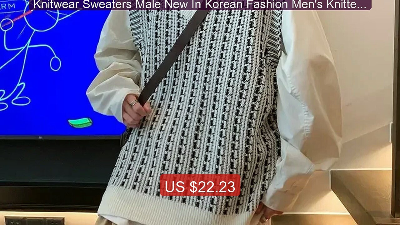 Knitwear Sweaters Male New In Korean Fashion Men's Knitted ... -- Top Pick 2026 | Unbeatable Price!